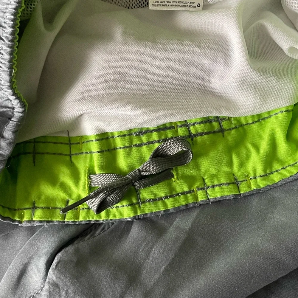 Old Navy Gray Swim Shorts w/ Lime Green Accents